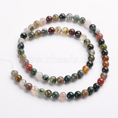 Round Natural Indian Agate Gemstone Bead Strands(G-J333-07-6mm)-2