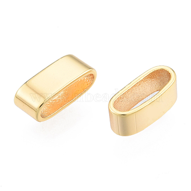 Real 18K Gold Plated Oval Brass Slide Charms