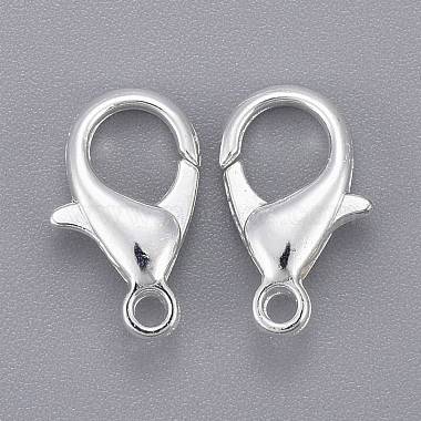Silver Color Plated Alloy Lobster Claw Clasps(X-E105-S)-2
