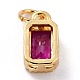 Real 18K Gold Plated Brass Inlaid Cubic Zirconia Charms(X-ZIRC-L100-075G-04)-3