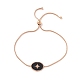 Enamel Oval with Star Link Slider Bracelet with Snake Chain for Women(STAS-P302-11KCG)-1