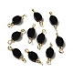 Natural Black Onyx(Dyed & Heated) Connector Charms(FIND-C046-05G)-1