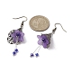 3 Pairs 3 Colors Glass & Acrylic Flower Dangle Earrings(EJEW-TA00409)-3