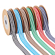 6 Rolls 6 Colors Polyester Stripe Ribbons(OCOR-WH0045-07)-1