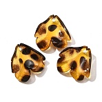 Transparent Acrylic Pendants, Leopard Print Pattern, Petaline, 19.5x19x6~6.5mm, Hole: 1.6mm(OACR-D303-01I)