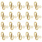 Tibetan Style Alloy S-Hook Clasps, with Brass Jump Rings, Cadmium Free & Lead Free, Antique Golden, 22x12x3.5mm(FIND-FS0005-25AG)