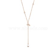 SHEGRACE Fantastic 925 Sterling Silver Necklaces, with Grade AAA Cubic Zirconia, Rose Gold, 15.7 inch(40cm)(JN654C)