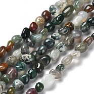 Natural Indian Agate Beads Strands, Nuggets, 7.5~16x7.5~9x4~7mm, Hole: 0.9mm, about 41~44pcs/strand, 16.14''~17.32''(41~44cm)(G-P497-01A-05)