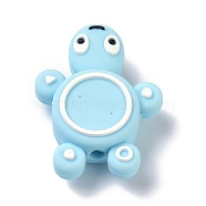 Silicone Focal Beads, Turtle, Light Sky Blue, 29x22x8mm, Hole: 3mm(SIL-C001-01D)