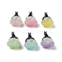 6Pcs Resin Car Air Vent Clips, Automotive Interior Trim, with Magnetic Ferromanganese Iron & Plastic Clip, Shell Shape, Mixed Color, 37mm, 6pcs/set(HJEW-OC00208)