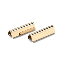 Brass Ribbon Crimp Ends, Crimp End Findings, Light Gold, 25x7.5mm(KK-WH0046-34D-LG)