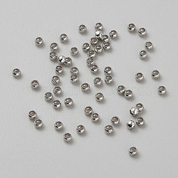 Brass Crimp Beads, Rondelle, Platinum, 2.5x2mm, Hole: 1.6mm, about 400pcs/10g(KK-WH0056-83B-P)