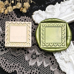 Square Flower Frame Brass Stamp Heads, for Wax Seal Stamp, Wedding Invitations Making, Golden, 22x22x14mm, Inner Diameter: 7.5mm(AJEW-M037-06G-01)