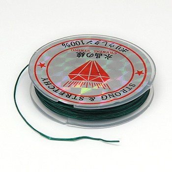 Flat Elastic Crystal String, String Cord Crystal Threads, Dark Green, 0.8mm, about 10.93 yards(10m)/roll