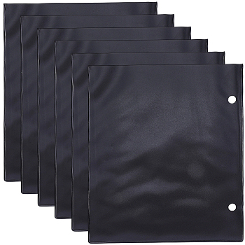 PVC Music Sheet Album, Music Score Storage Bags, Rectangle, Black, 165x190x0.8mm, Hole: 8mm