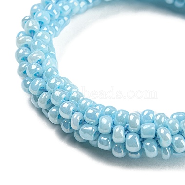 Crochet Glass Beads Braided Stretch Bracelet(BJEW-K232-01G)-2