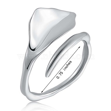 Rhodium Plated 925 Sterling Silver Triangle Open Cuff Ring for Men Women(JR882A)-3