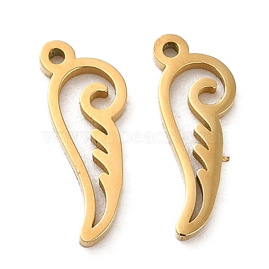 Real 14K Gold Plated Wing 304 Stainless Steel Charms