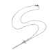 Halskette mit Schwertanhänger aus Legierung mit 304 Kabelketten aus Edelstahl(NJEW-JN04474)-3