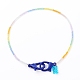 Colliers de perles de verre électrolytiques personnalisées arc-en-ciel(NJEW-JN03410-02)-1