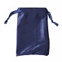 Velvet Jewelry Drawstring Bags, with Satin Ribbon, Rectangle, Marine Blue, 15x10x0.3cm