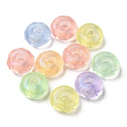Transparent Acrylic Beads, Large Hole Beads, Mermaid, Flat, Mixed Color, 15.5x7.5mm, Hole: 4.7mm(TACR-D012-01B)
