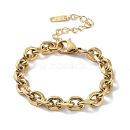 316 Surgical Stainless Steel Cable Chain Bracelets, Oval Link Chain Bracelet, Golden, 6-1/8 inch(15.6cm)(BJEW-M305-08G)