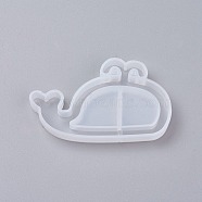 Shaker Mold, DIY Quicksand Jewelry Silhouette Silicone Molds, Resin Casting Molds, For UV Resin, Epoxy Resin Jewelry Making, Whale Shape, White, 40x66x8mm, Inner Size: 35x64mm(DIY-G007-20)