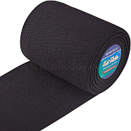 Flat Elastic Rubber Band, Webbing Garment Sewing Accessories, Black, 100mm(EC-BC0001-11B)