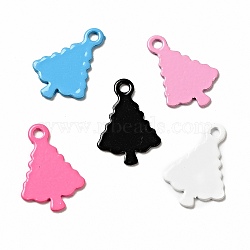 Spray Painted 201 Stainless Steel Charms, Christams Tree Charms, Mixed Color, 14x9.5x1mm, Hole: 1.2mm(STAS-G304-28)