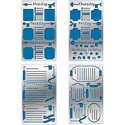 4Pcs 4 Style 304 Stainless Steel Cutting Dies Stencils, for DIY Scrapbooking/Photo Album, Decorative Embossing DIY Paper Card, Mixed Patterns, 17.7x10.1cm, 1pc/style(DIY-BC0003-57)