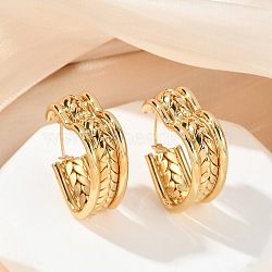 Heart 304 Stainless Steel Hoop Earrings, Ion Plating(IP), Golden, 25x9x2.5mm(EJEW-L287-070G-02)