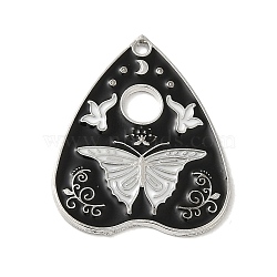 Rack Alloy Enamel Pendants, Butterfly, Platinum, 26x22x1mm, Hole: 1.4mm(ENAM-Q505-03P)