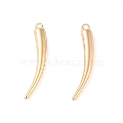 Brass Pendants, Cadmium Free & Nickel Free & Lead Free, Pepper, Real 18K Gold Plated, 22x3.5x2.5mm, Hole: 1.2mm(KK-Q816-23G)