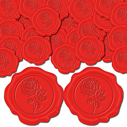 Adhesive Wax Seal Stickers, Envelope Seal Decoration, For Craft Scrapbook DIY Gift, Flower, 30mm, 100pcs(DIY-CP0010-69C)