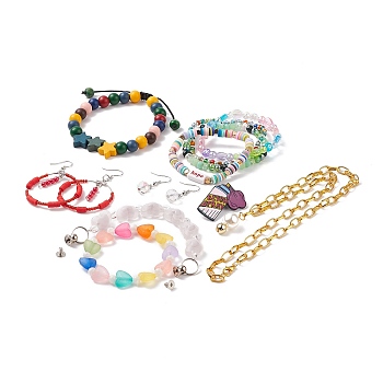 Lucky Bag, Including Mixed Shape Necklaces, Bracelets, Earrings and Rings, Mixed Color