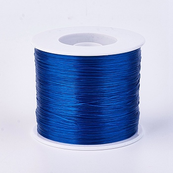 Flat Elastic Crystal String, Elastic Beading Thread, for Stretch Bracelet Making, Medium Blue, 0.7mm, about 546.8 yards(500m)/roll