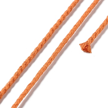 20M Polyester Braided Cord for Jewelry Making, Round, Dark Orange, 2mm, about 21.87 Yards(20m)/Roll