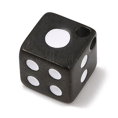 Black White Dice 304 Stainless Steel Charms