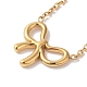 Ion Plating(IP) 304 Stainless Steel Cable Chain Bowknot Pendant Necklaces(NJEW-Z041-03G-04)-1