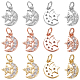 Nbeads 12Pcs 3 Colors  Brass Micro Pave Cubic Zirconia Charms(ZIRC-NB0001-81)-1
