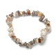 Natural Botswana Agate Chips Beaded Stretch Bracelets(BJEW-JB09476-01)-1