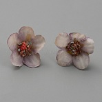 Cloth Imitation Daisy Blossom, Artificial Flower Heads, Festival & Party Supplies, Purple, 23~25x10~15mm, Hole: 2mm(AJEW-WH0083-24A)