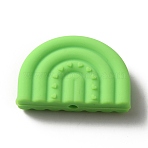 Food Grade Eco-Friendly Silicone Beads, Arch, Lawn Green, 21x32x8.5mm, Hole: 3mm(SIL-WH0033-45G)