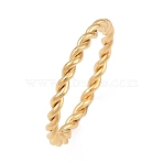 Ion Plating(IP) 304 Stainless Steel Cuff Rings, Open Ring, Twist, Golden, 2mm, Inner Diameter: 17mm(RJEW-E169-02G)