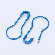 Iron Calabash Pins, Knitting Stitch Marker, Blue, 22x10x2mm, Pin: 0.7mm(IFIN-WH0001-01H)