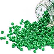 TOHO Round Seed Beads, Japanese Seed Beads, (47D) Opaque Shamrock, 11/0, 2.2mm, Hole: 0.8mm, about 1110pcs/10g(X-SEED-TR11-0047D)