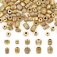 100Pcs 10 Styles Tibetan Style Alloy Beads, Mixed Shapes, Antique Golden, 5~8x5~6.5mm, Hole: 1~4mm, 10pcs/style(FIND-HY0003-50)