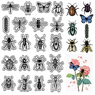 Custom PVC Plastic Clear Stamps, for DIY Scrapbooking, Photo Album Decorative, Cards Making, Stamp Sheets, Film Frame, Insects, 160x110x3mm(DIY-WH0439-0157)