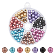 70pcs 7 Colors Rondelle Spray Painted Acrylic Beads, Large Hole Beads, Mixed Color, 10x8mm, about 10pcs/color(ACRP-AR0001-08)